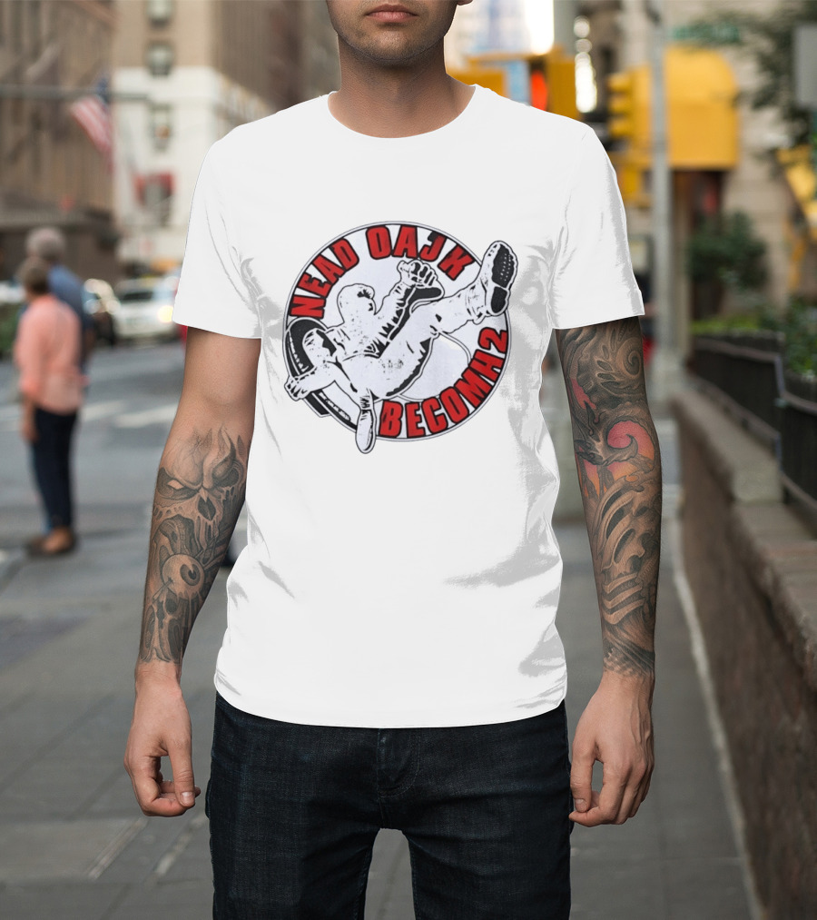 Nead Oajk Becomh2 Fighter Kick Circle T-Shirt