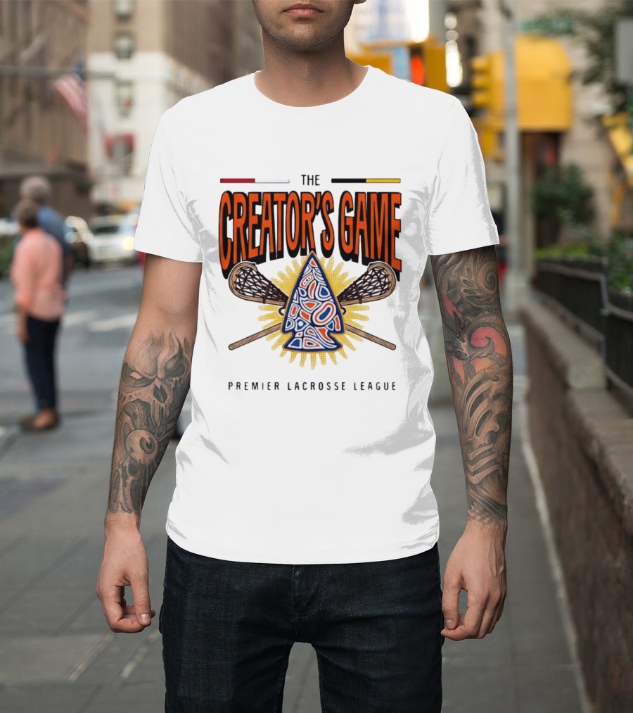 The Creator's Game Premier Lacrosse League Iconic Lacrosse Sticks T-Shirt