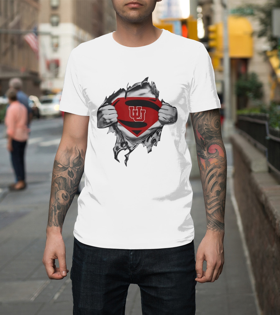 Utah Utes Superman Emblem College Football Fan Gear T-Shirt