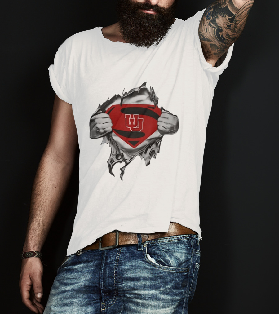 Utah Utes Superman Emblem College Football Fan Gear T-Shirt