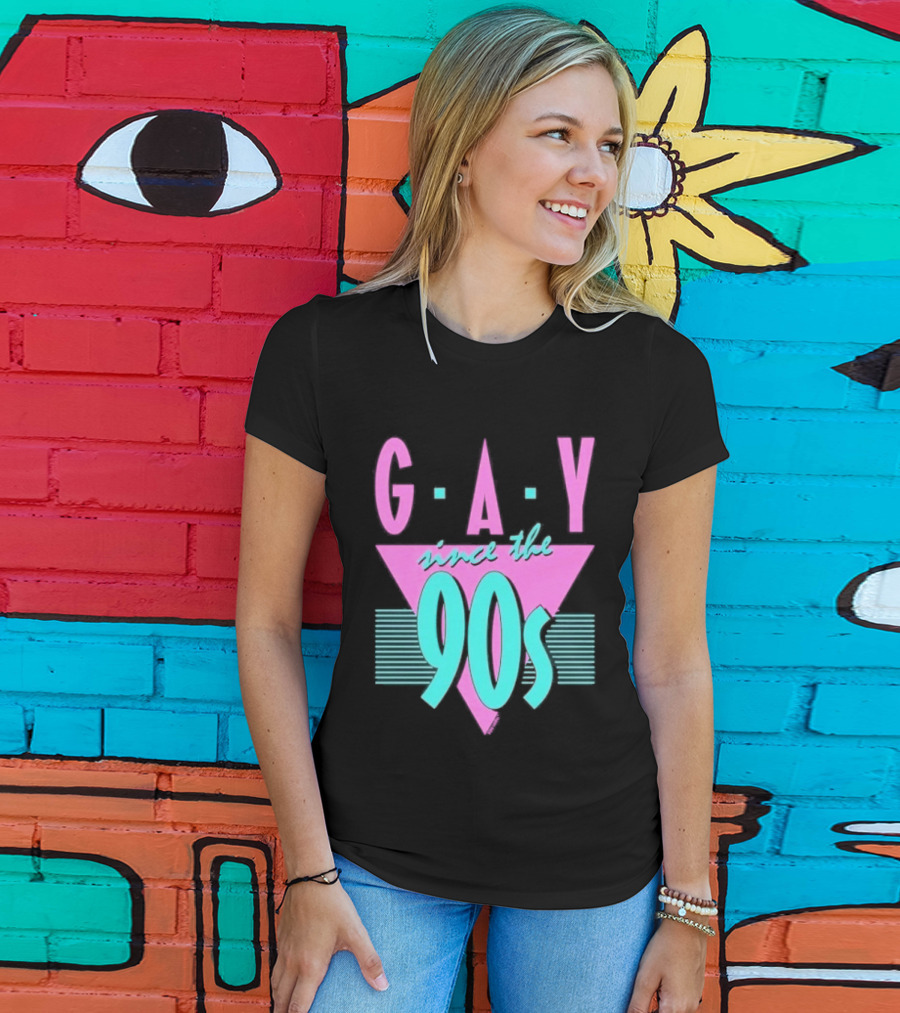 GAY Since The 90s Pink Triangle Retro Pride T-Shirt