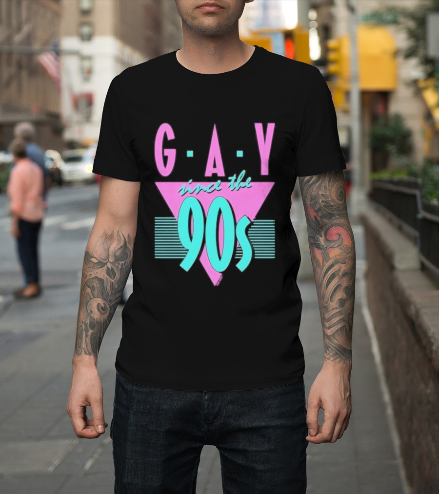 GAY Since The 90s Pink Triangle Retro Pride T-Shirt