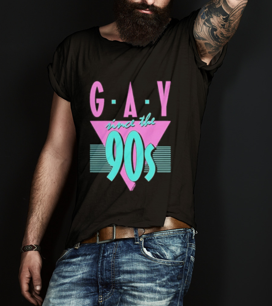 GAY Since The 90s Pink Triangle Retro Pride T-Shirt