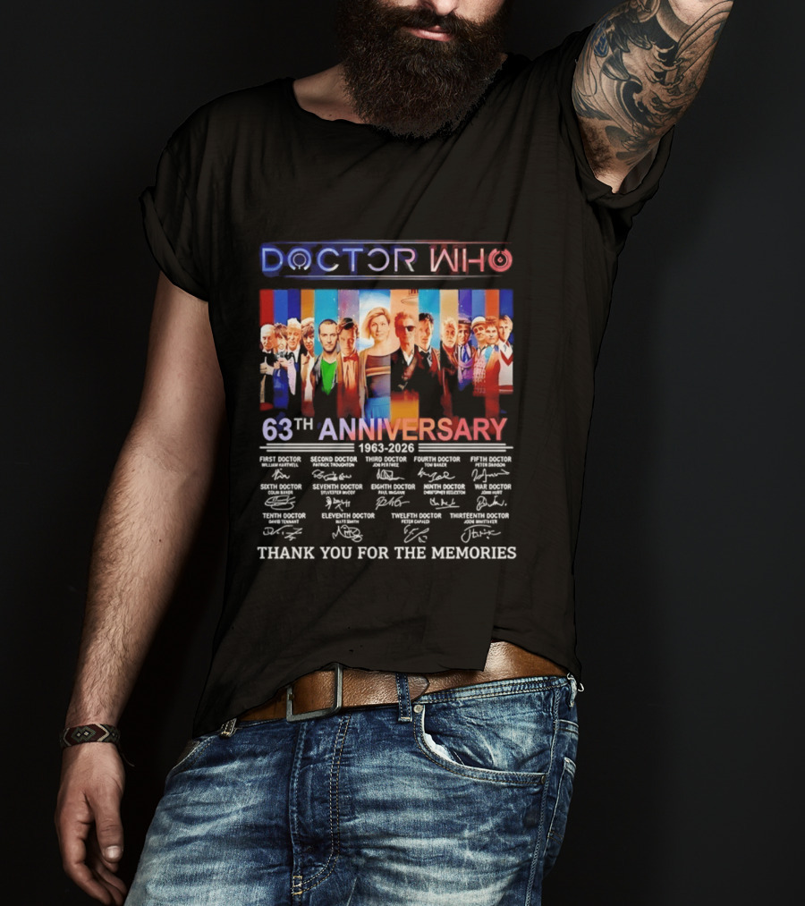 Doctor Who 63rd Anniversary 1963 2026 Thank You For The Memories T-Shirt