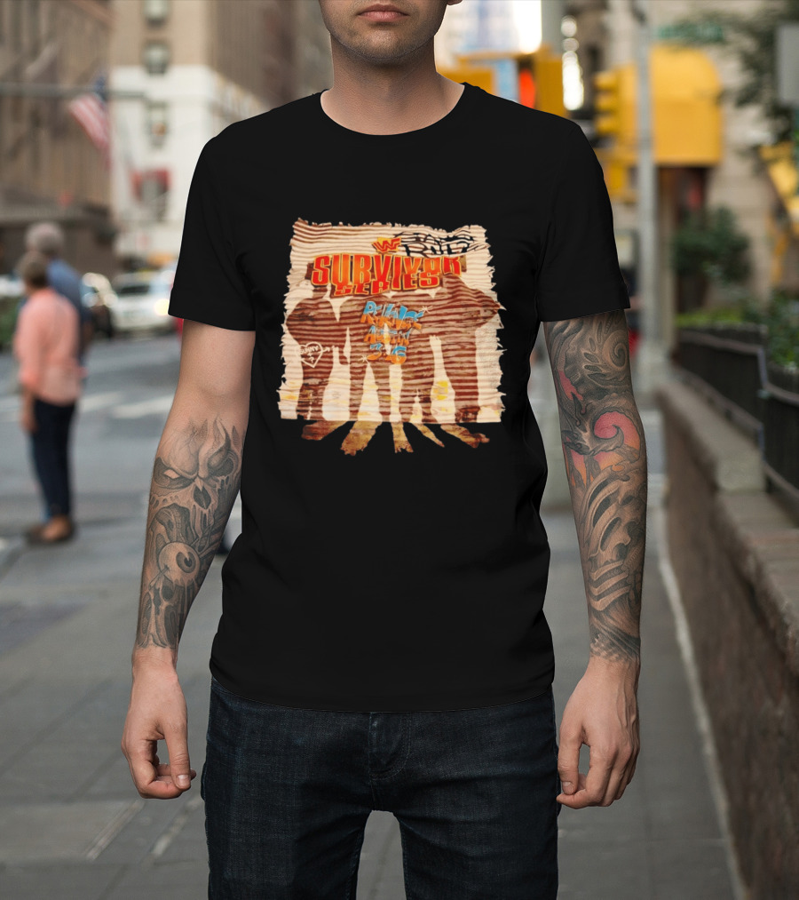 WWF Survivor Series Revenge Austin 3 16 Silhouette Vintage WWE 90s T-Shirt