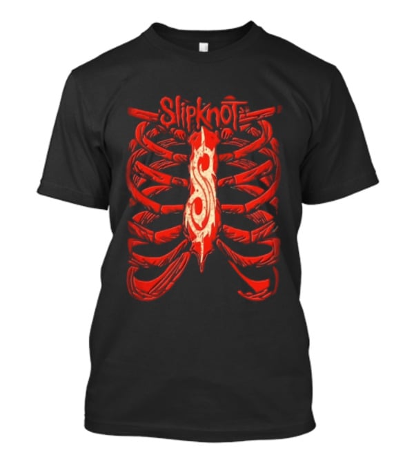 Slipknot Red Skeletal Ribcage Bones Tribal S Sternum Line T-Shirt