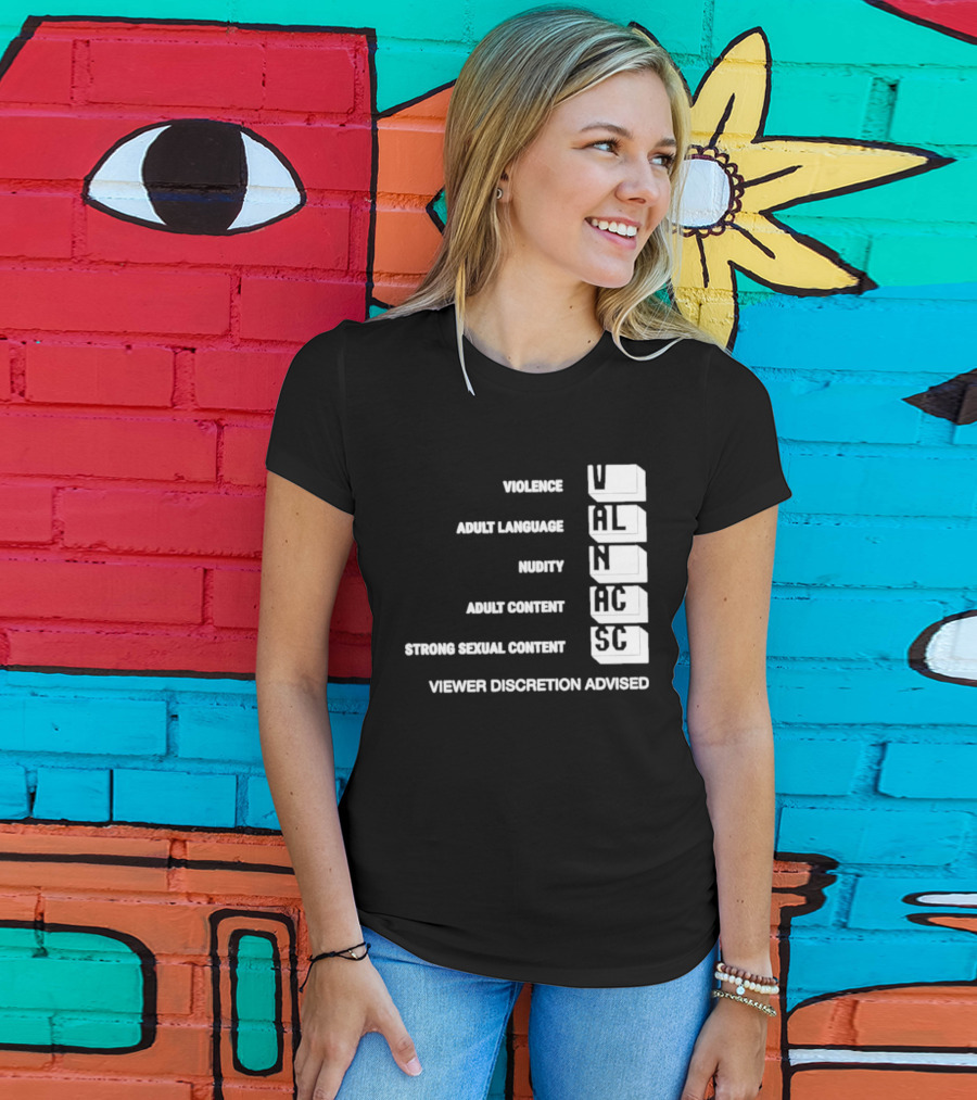 Viewer Discretion Advised Violence Adult Language Nudity Sexual Content T-Shirt