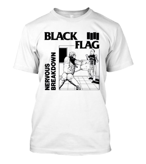 Black Flag Nervous Breakdown Punk Rock Band Iconic Album Cover T-Shirt