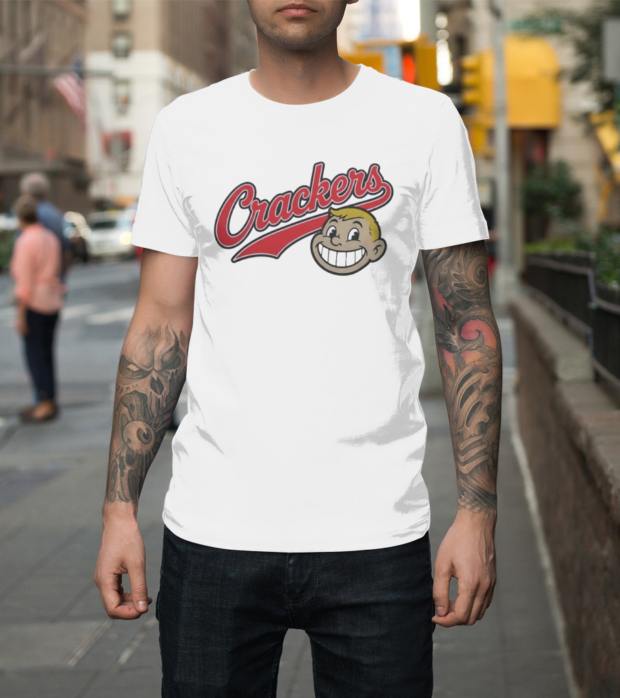 Crackers Vintage Cartoon Style Blonde Boy Smiling T-Shirt