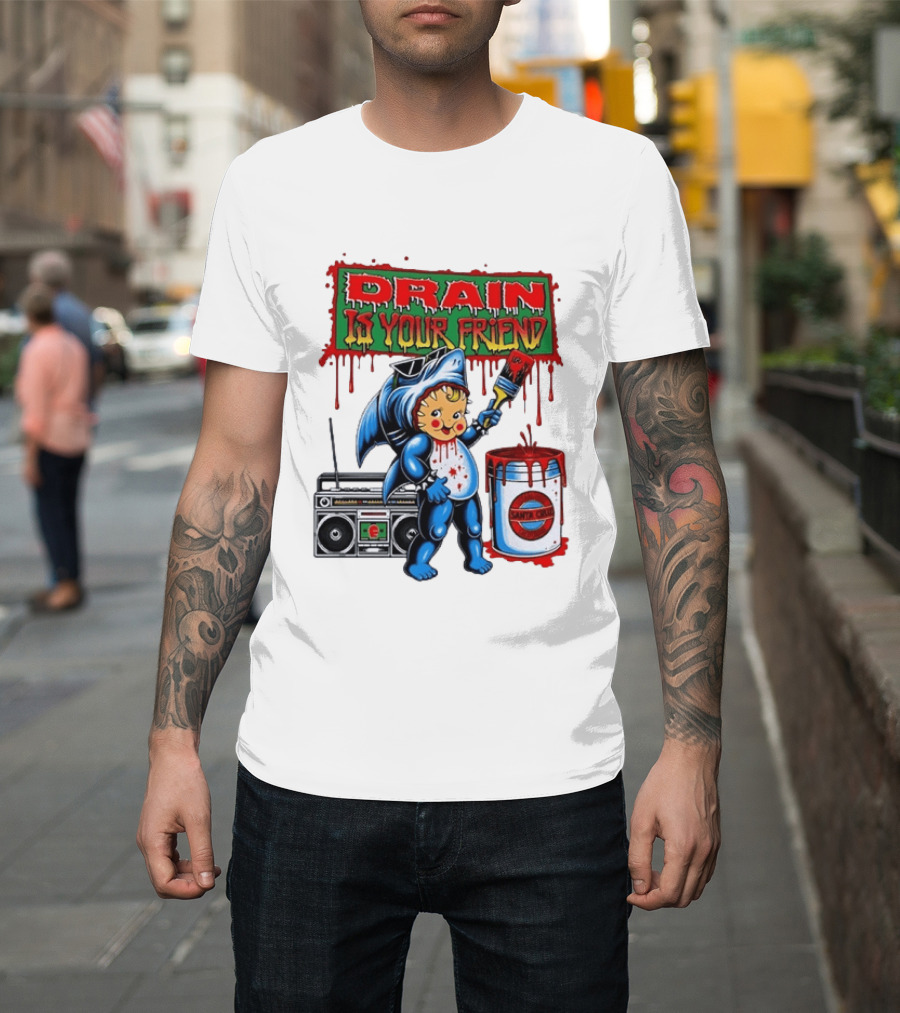 Santa Cruz Drain Is Your Friend Shark Baby Boombox T-Shirt