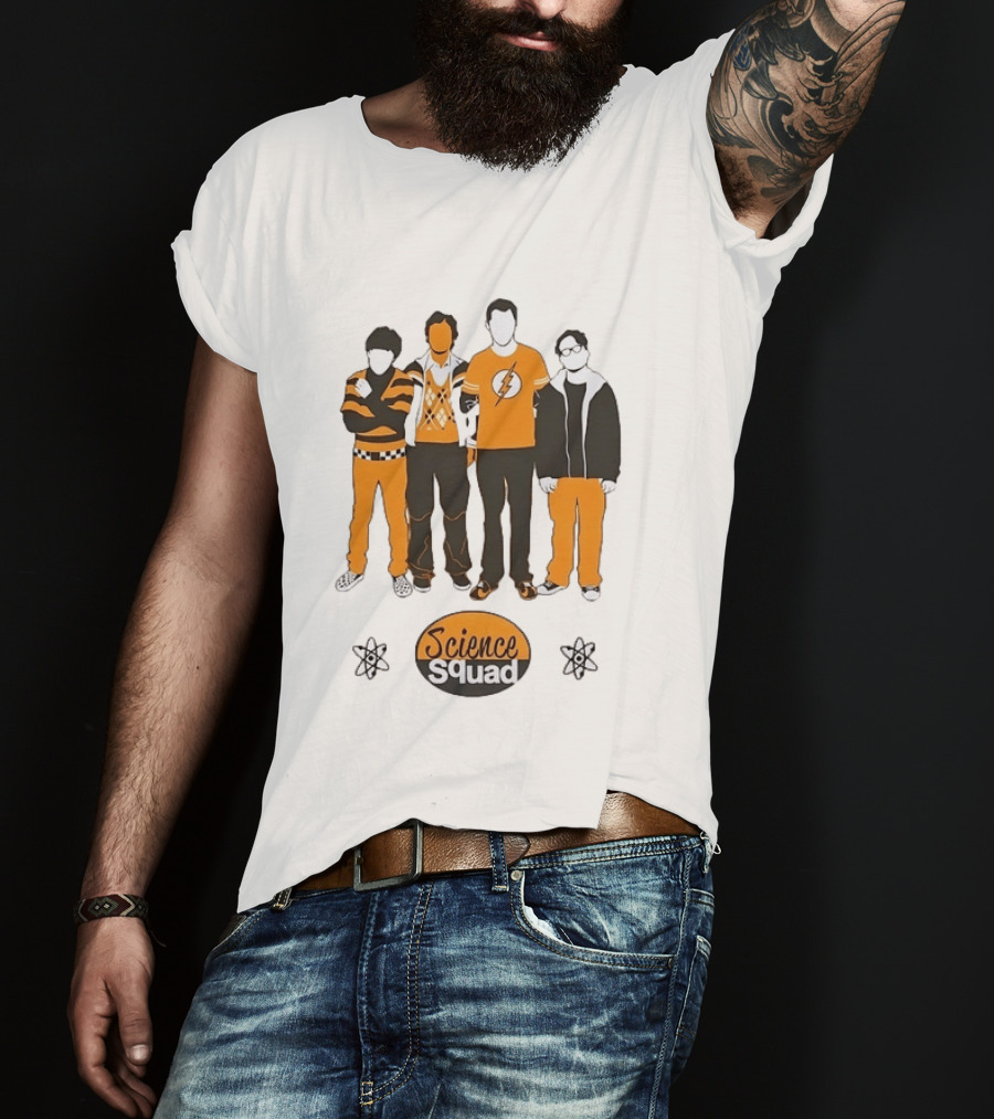 Science Squad The Big Bang Theory Cast Sheldon Cooper Lightning Bolt T-Shirt