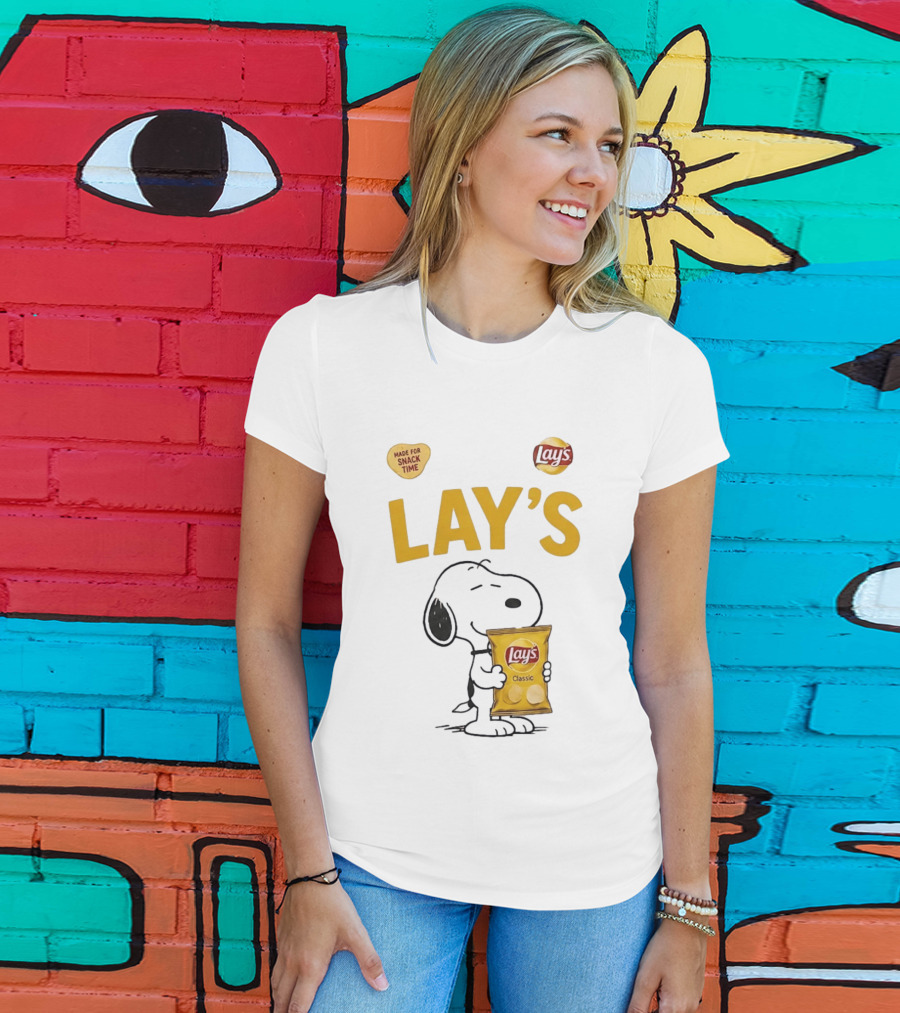 Snoopy Lay's Classic Made For Snack Time Peanuts T-Shirt