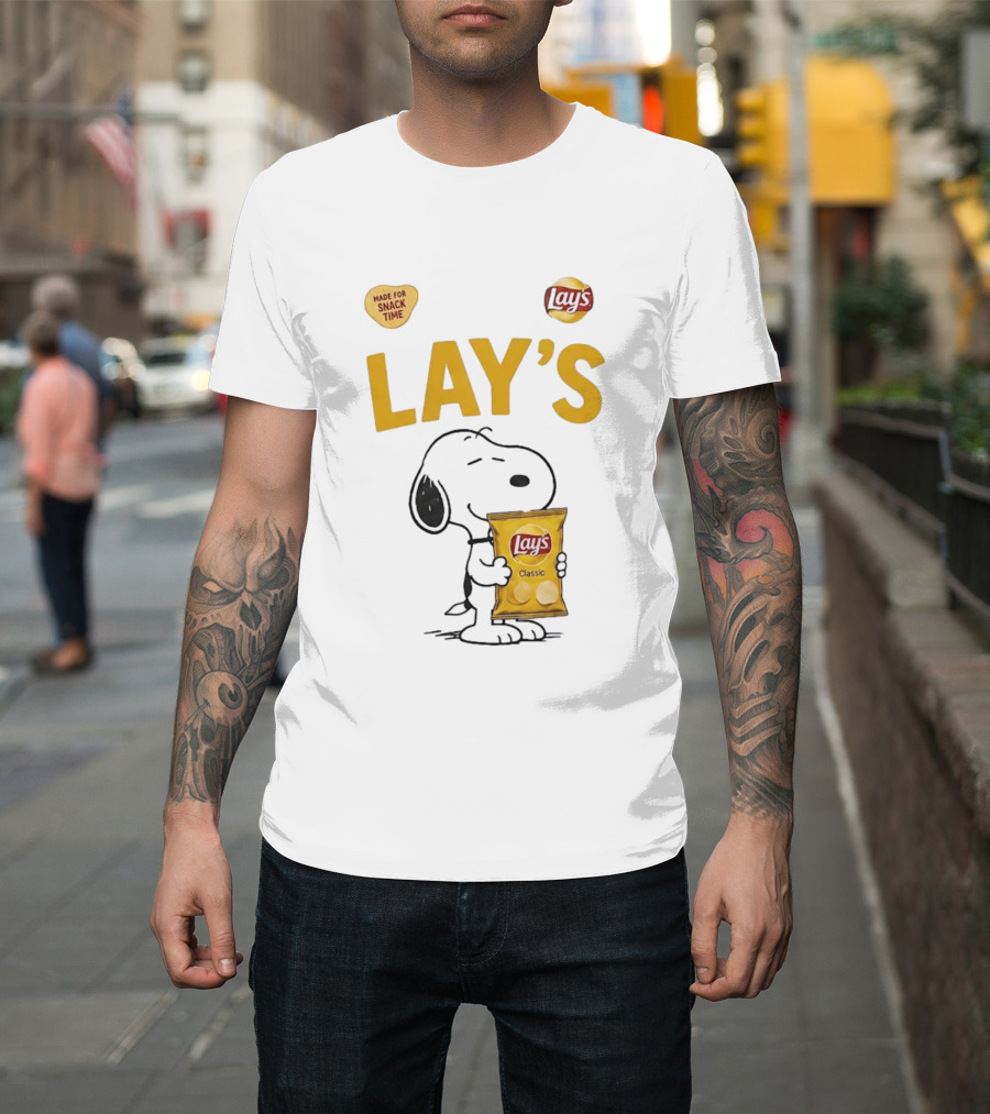 Snoopy Lay's Classic Made For Snack Time Peanuts T-Shirt