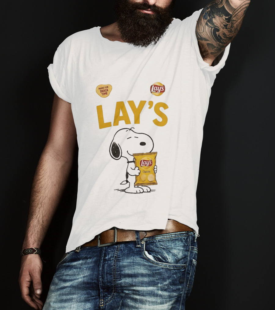 Snoopy Lay's Classic Made For Snack Time Peanuts T-Shirt