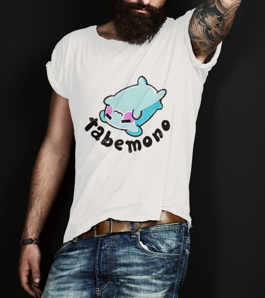 Tabemono Kawaii Anime Cute Blue Character With Blushing Cheeks T-Shirt