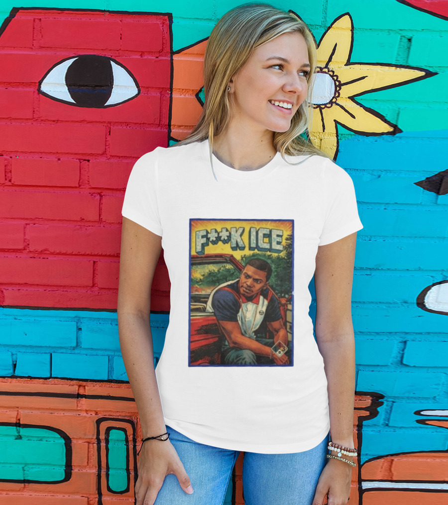 F**K ICE Tyler The Creator Style Graphic With Car And Cards T-Shirt