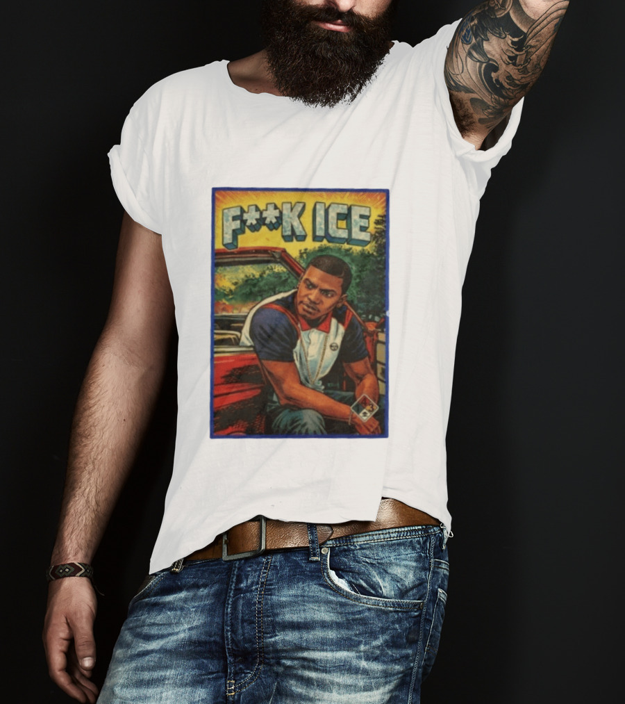 F**K ICE Tyler The Creator Style Graphic With Car And Cards T-Shirt