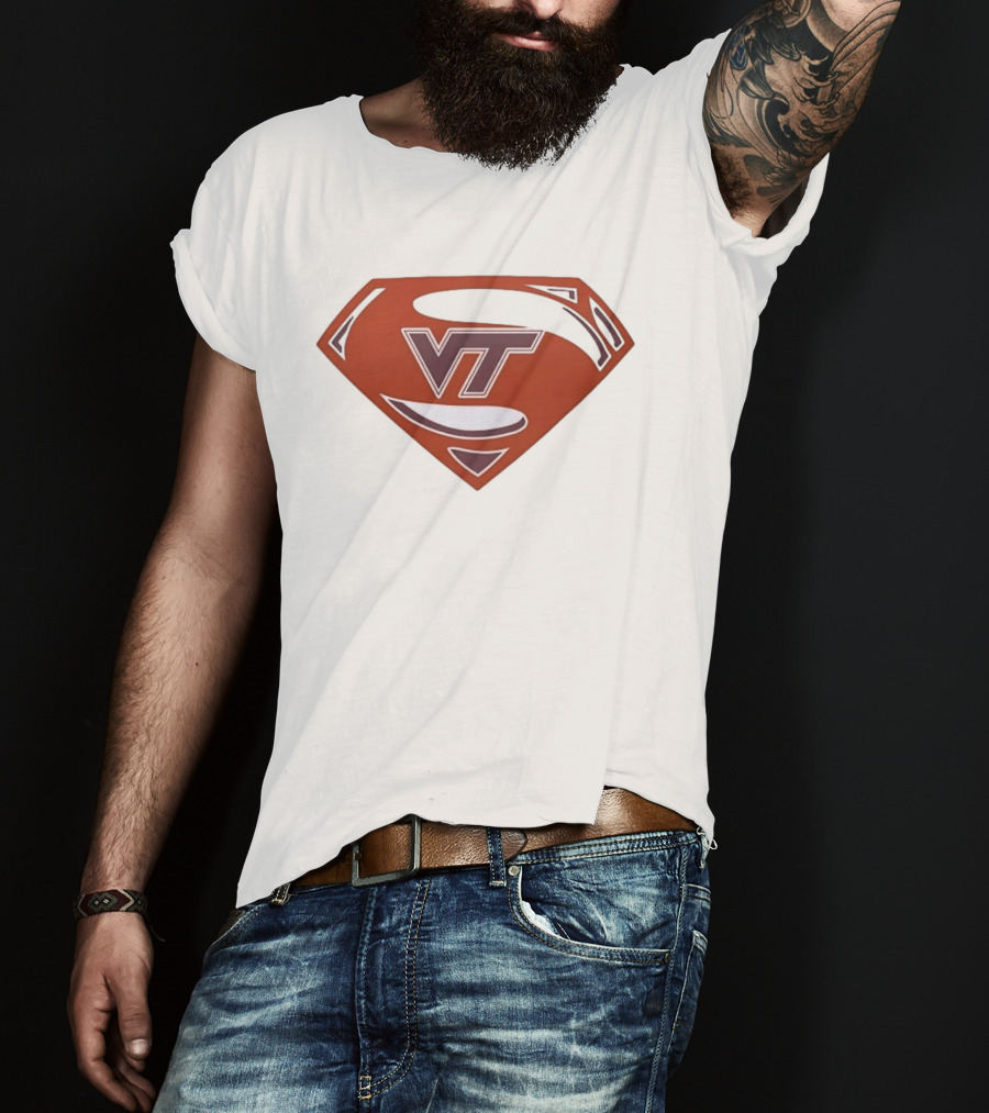 Virginia Tech Hokies VT Superman College Sports T-Shirt