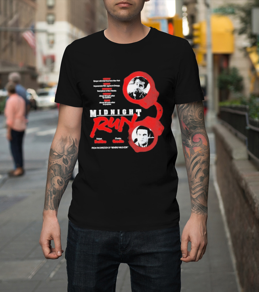 Robert De Niro Charles Grodin Midnight Run Handcuffs Movie T-Shirt