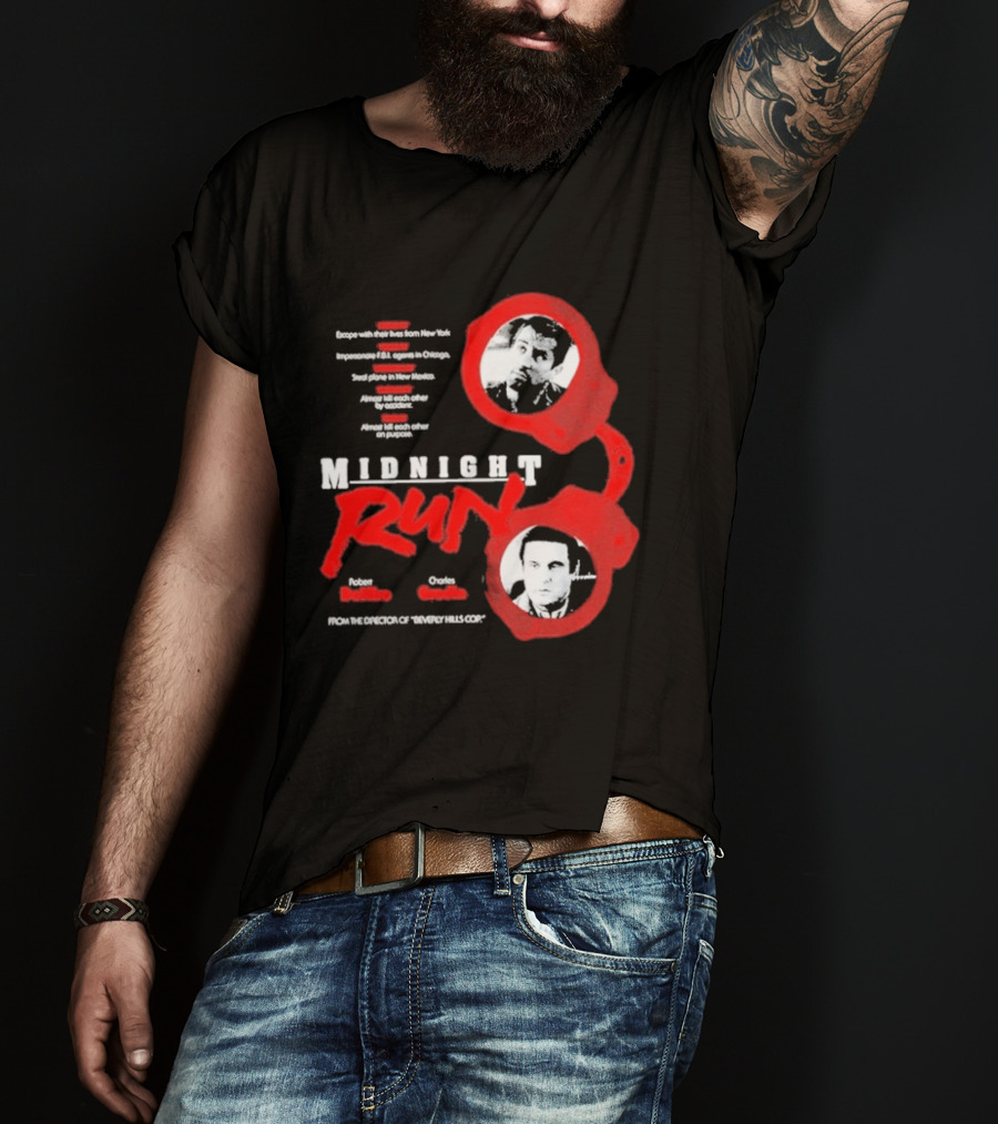 Robert De Niro Charles Grodin Midnight Run Handcuffs Movie T-Shirt
