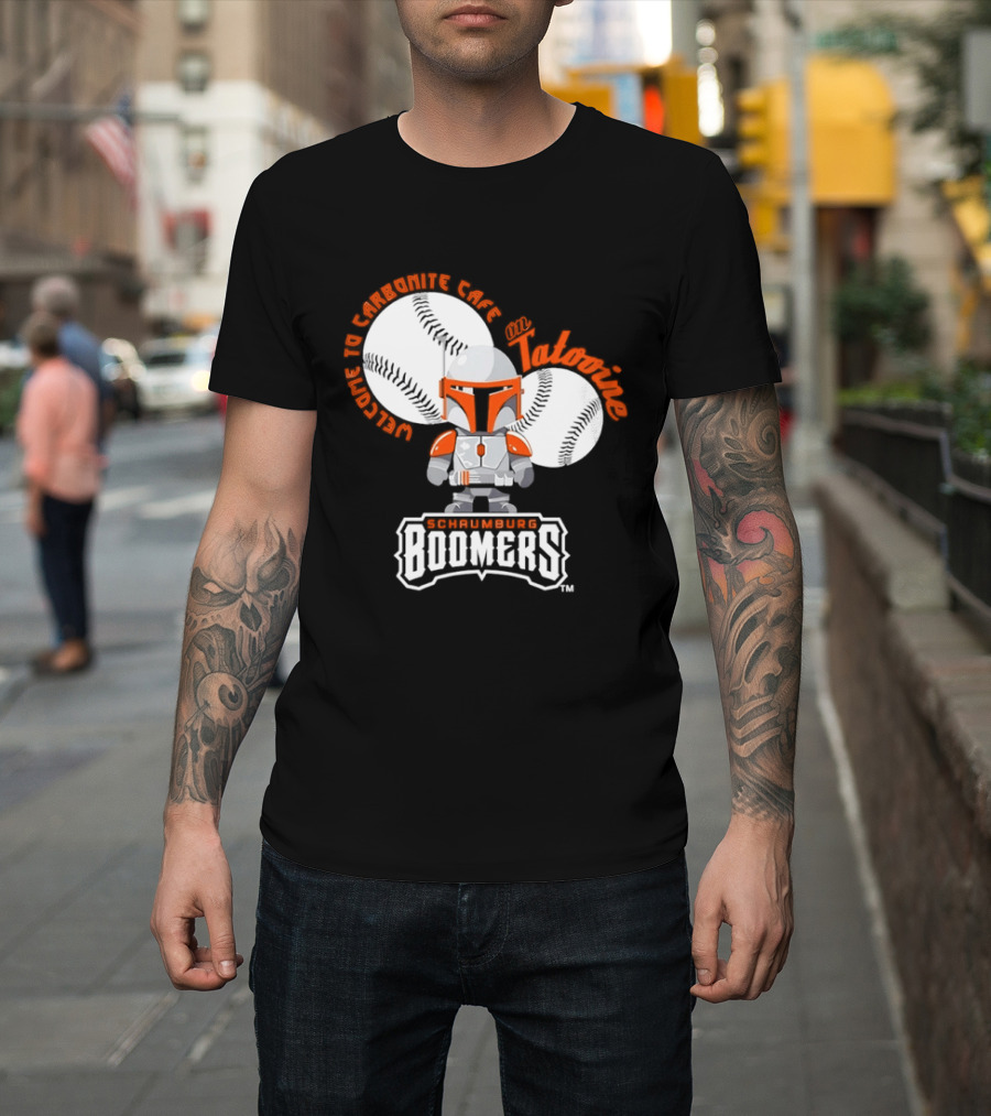 Schaumburg Boomers Welcome To Carbonite Café With Baseball And Armor T-Shirt