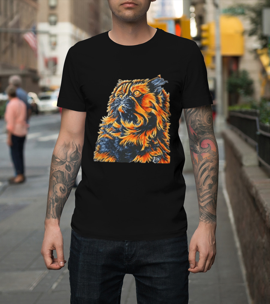 Fluffy Orange Black Tortoiseshell Persian Cat Painting 8/26 T-Shirt