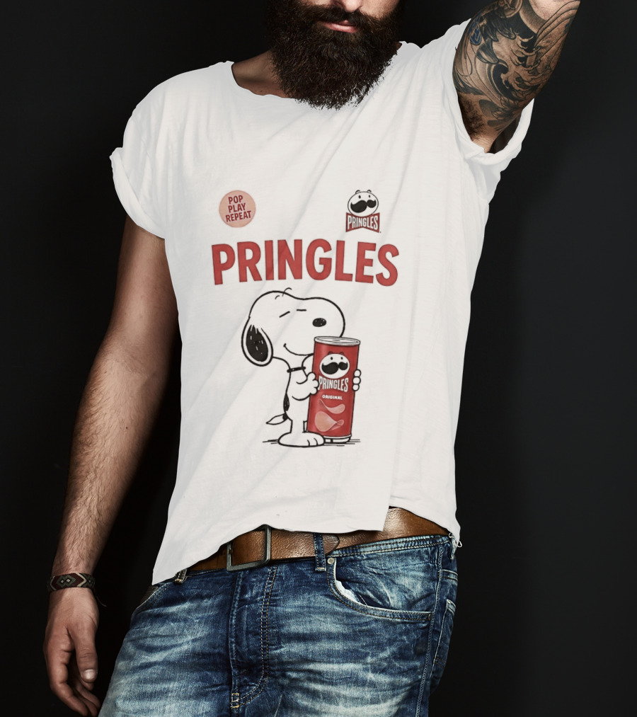Snoopy Pringles Pop Play Repeat T-Shirt