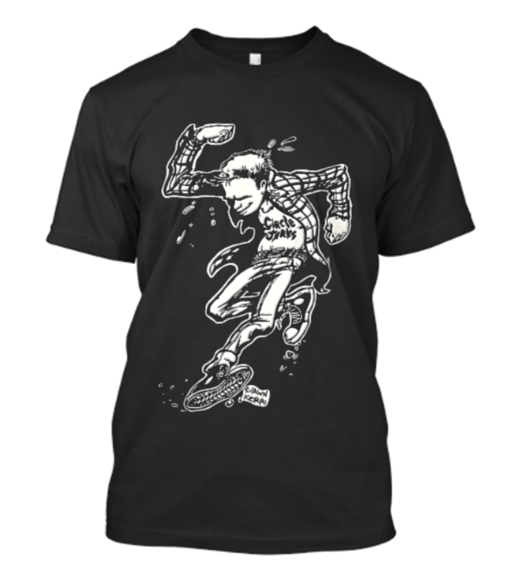 Jerks Shawn Kerri Cartoon Skanking Punk Guy Plaid Flannel T-Shirt