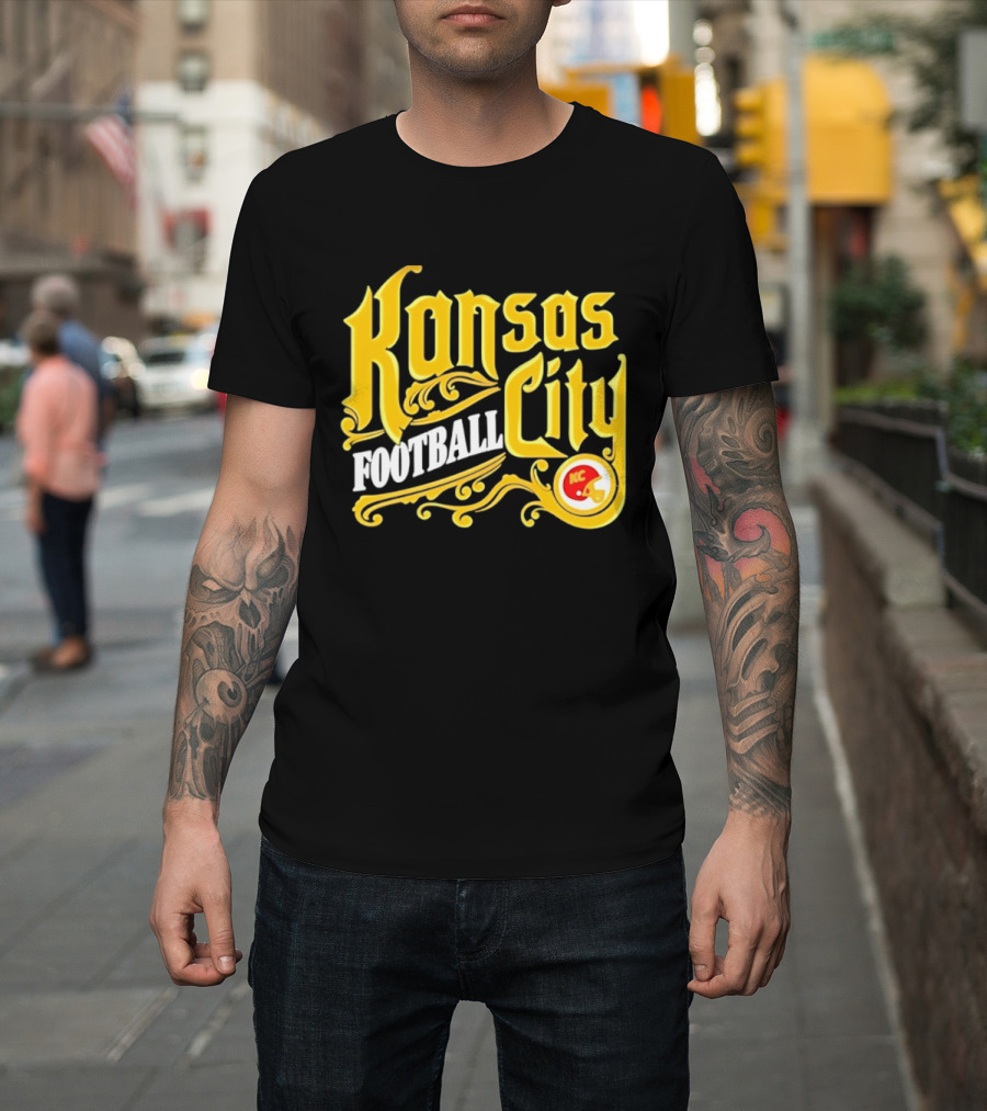 Kansas City Football City KC Chiefs Helmet T-Shirt