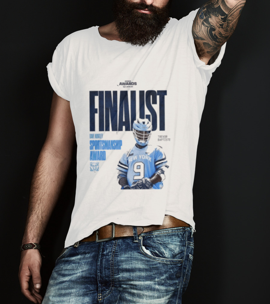 Trevor Baptiste NY Atlas 2026 Dave Huntley Sportsmanship Award Finalist New York Sports Team Number 9 T-Shirt