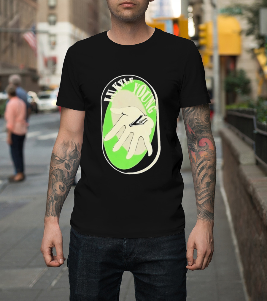 Lukyle Young Hand With Emblem In Green Oval T-Shirt