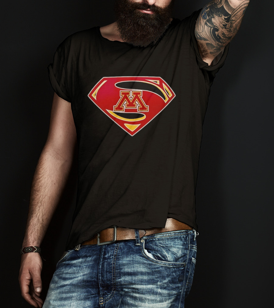 Minnesota Golden Gophers Superman Symbol College Sports Fan Gear T-Shirt