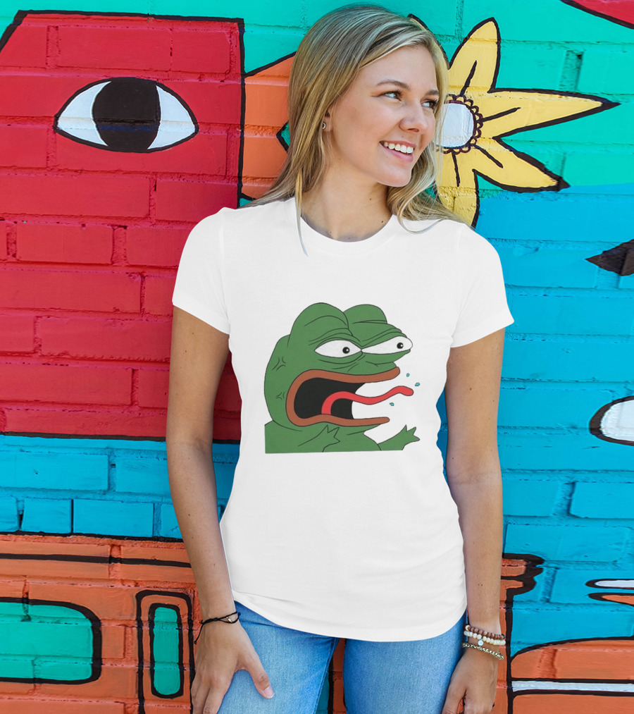 Angry Pepe Frog Meme Tongue Out Reaction Image T-Shirt