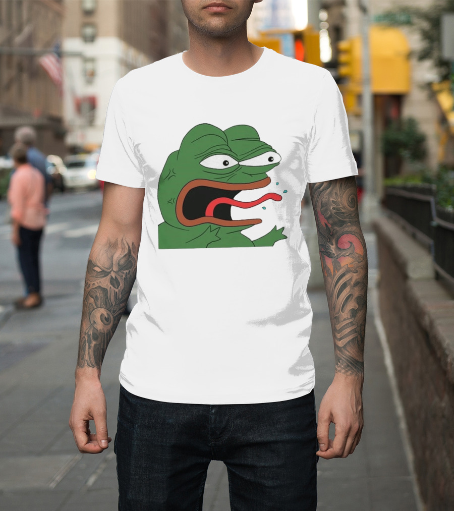 Angry Pepe Frog Meme Tongue Out Reaction Image T-Shirt