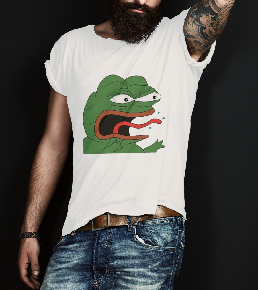 Angry Pepe Frog Meme Tongue Out Reaction Image T-Shirt