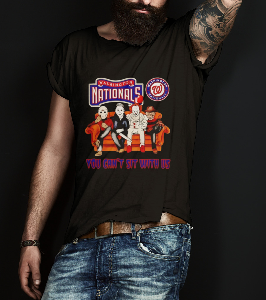 Washington Nationals Horror Movie Characters You Can't Sit With Us Couch Scene T-Shirt