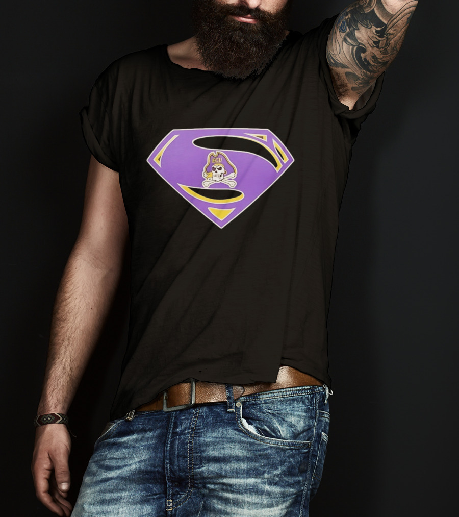 East Carolina University Pirates ECU Skull Superman T-Shirt