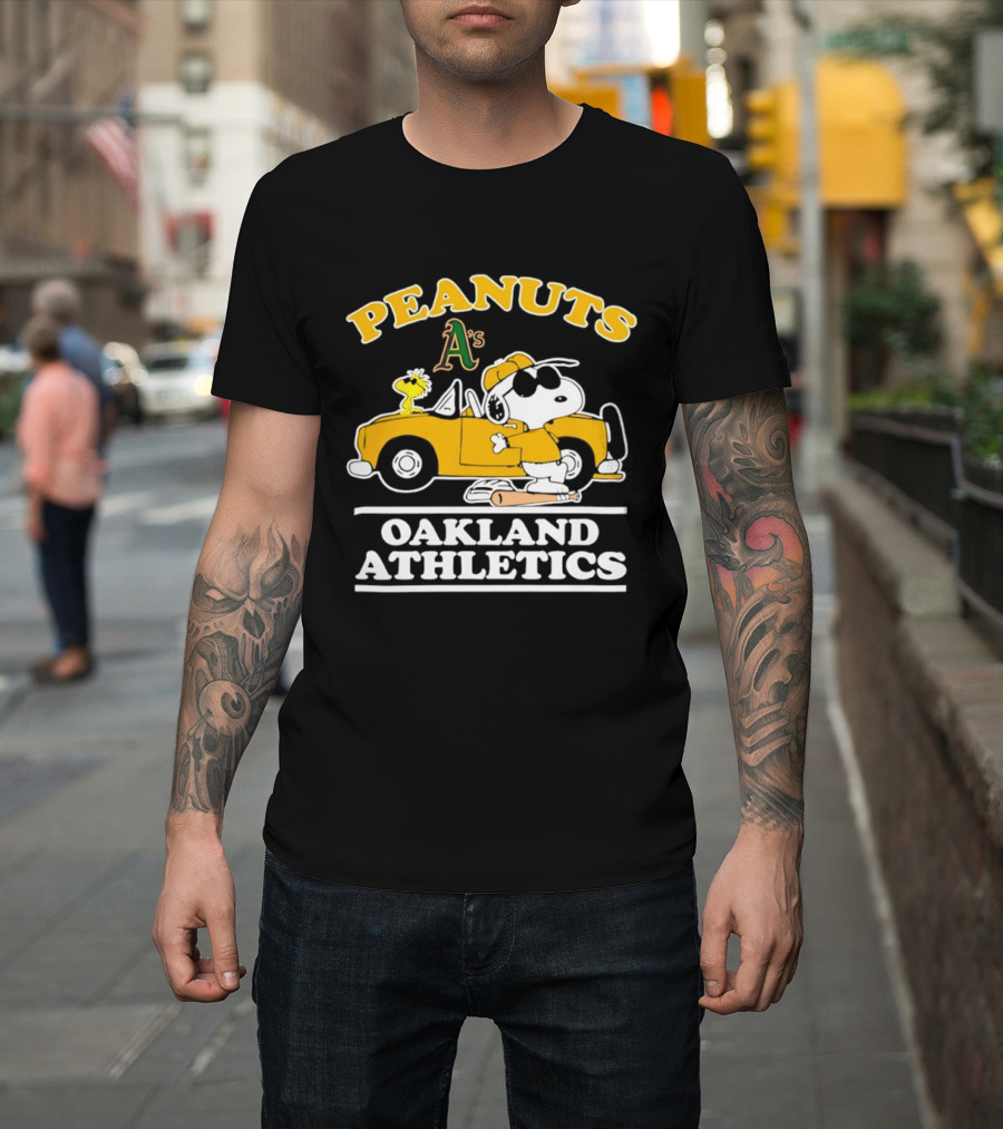 Peanuts Snoopy Woodstock Oakland Athletics A's T-Shirt