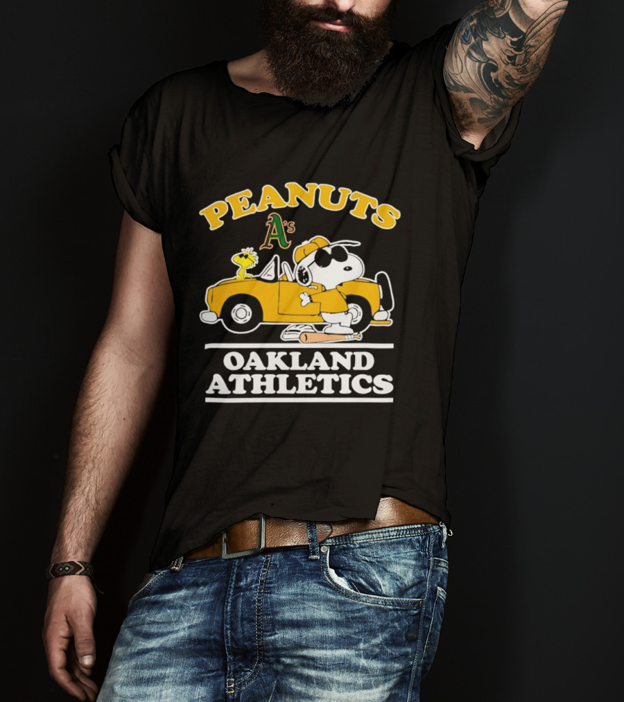 Peanuts Snoopy Woodstock Oakland Athletics A's T-Shirt