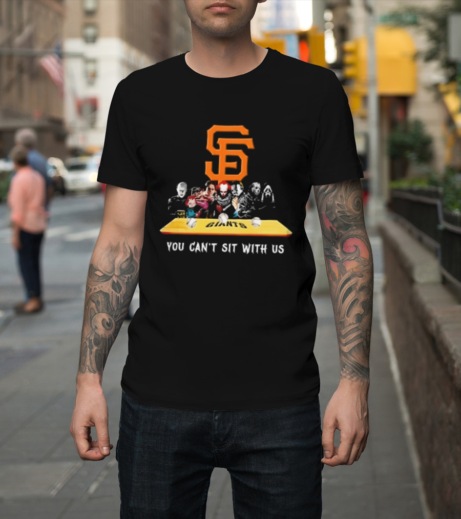 San Francisco Giants MLB You Can't Sit With Us Horror Characters Dugout Bench T-Shirt