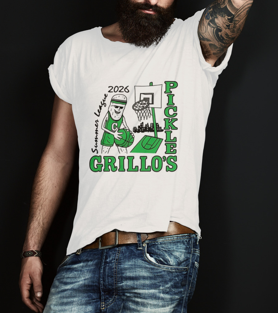Grillo's Pickles 2026 Summer League Basketball Player And Hoop Fun T-Shirt