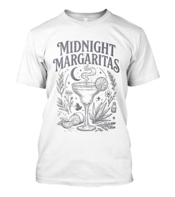Midnight Margaritas Moon Frog Flower Lemon Agave Alchemy Witch Cocktail Vibes T-Shirt