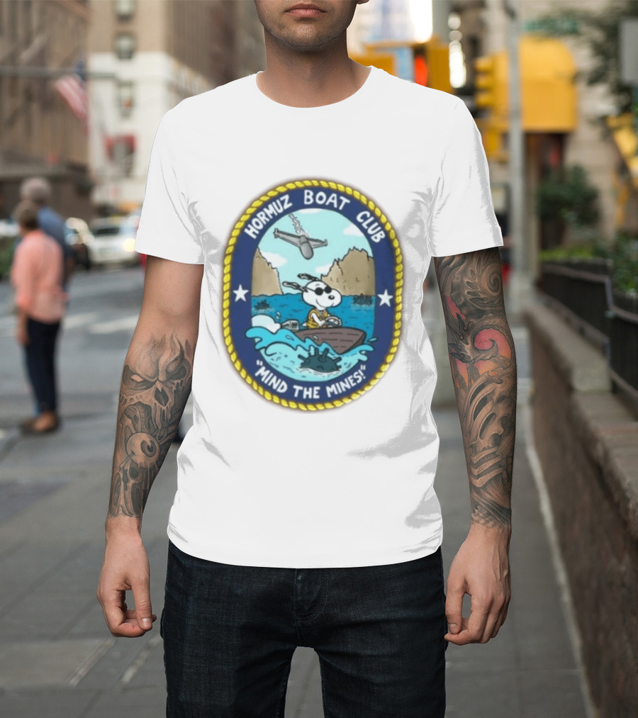 Hormuz Boat Club Snoopy Mind The Mines Marine Adventure Patch T-Shirt