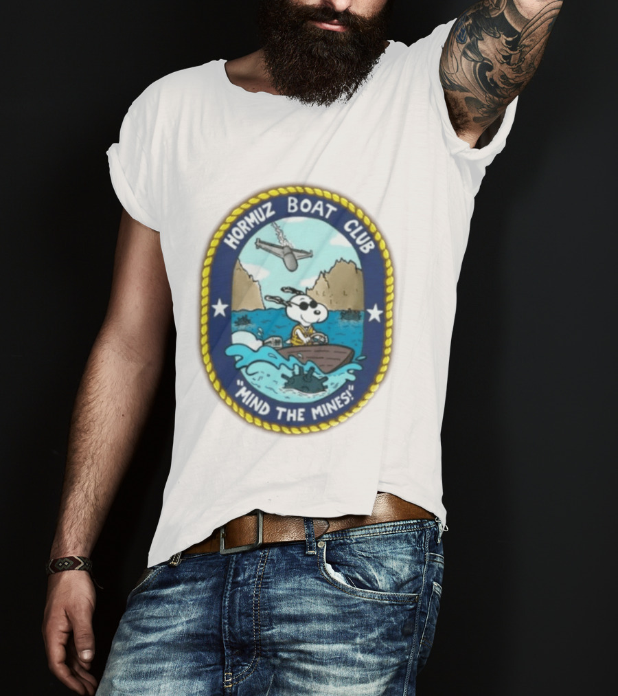 Hormuz Boat Club Snoopy Mind The Mines Marine Adventure Patch T-Shirt