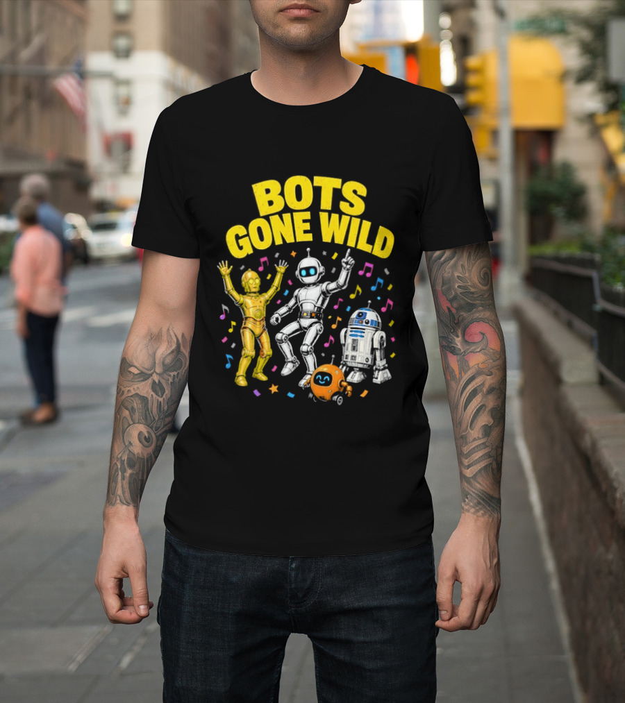 Bots Gone Wild With Star Wars Droids C 3PO R2 D2 Celebration T-Shirt