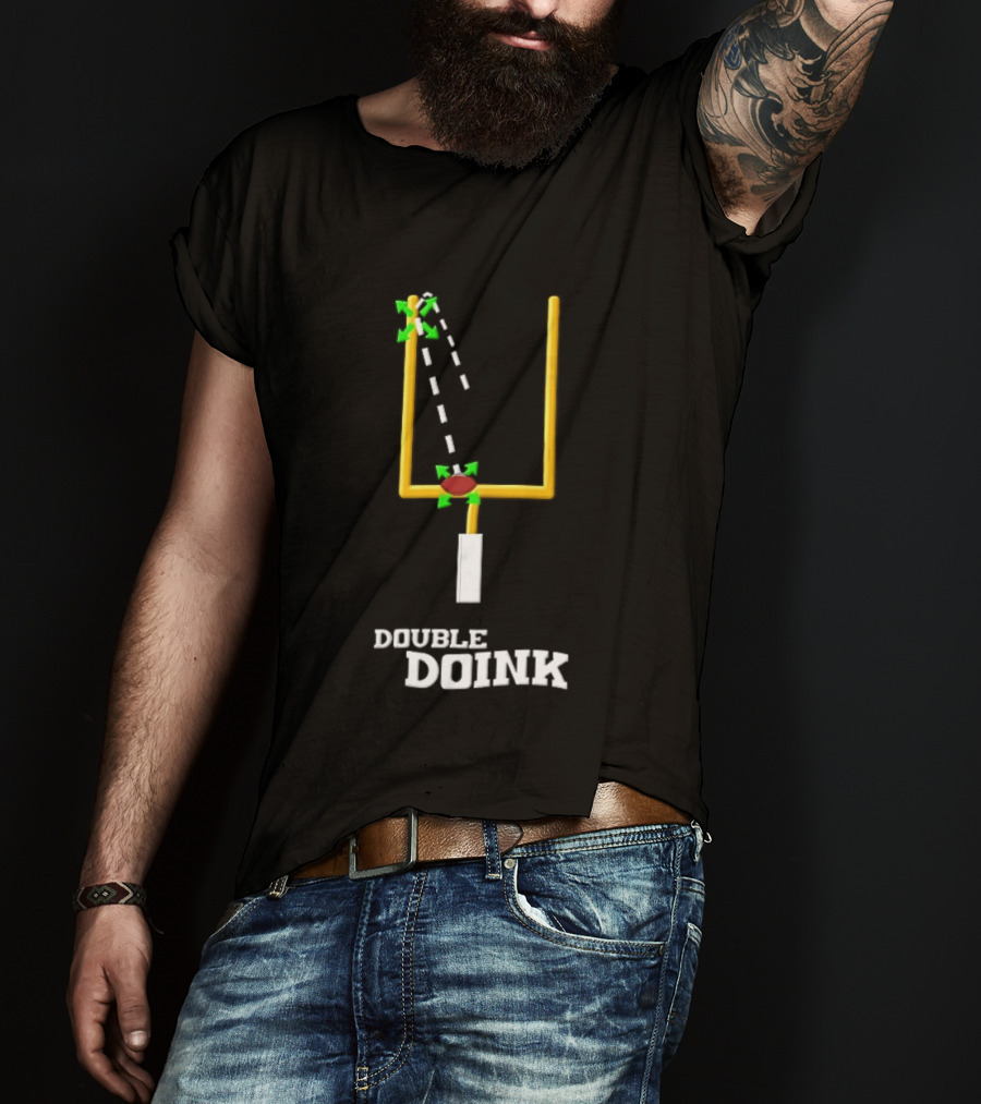 Double Doink Yellow Goalpost Football Collision Trajectory T-Shirt