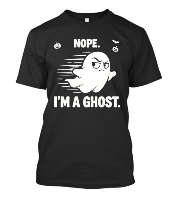 Nope I'm A Ghost Halloween Spooky With Pumpkins And Bats T-Shirt