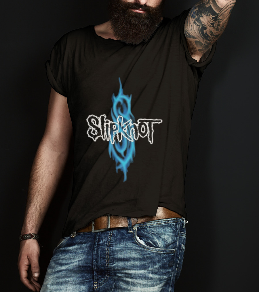 Slipknot Blue Tribal Flame Caustic Agnostic T-Shirt