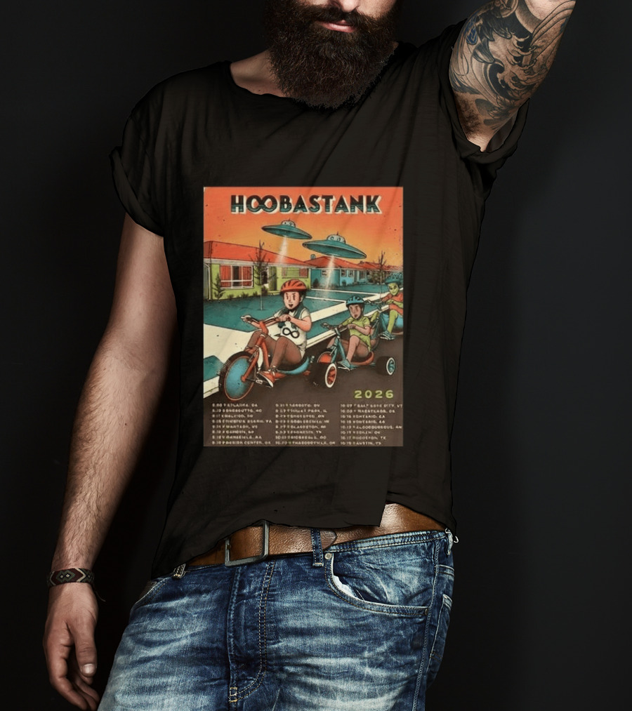 Hoobastank 2026 North America Tour Schedule Vintage UFO T-Shirt