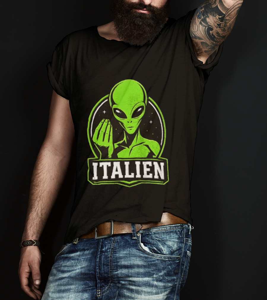 Italien Alien Hand Gesture Space Humor T-Shirt
